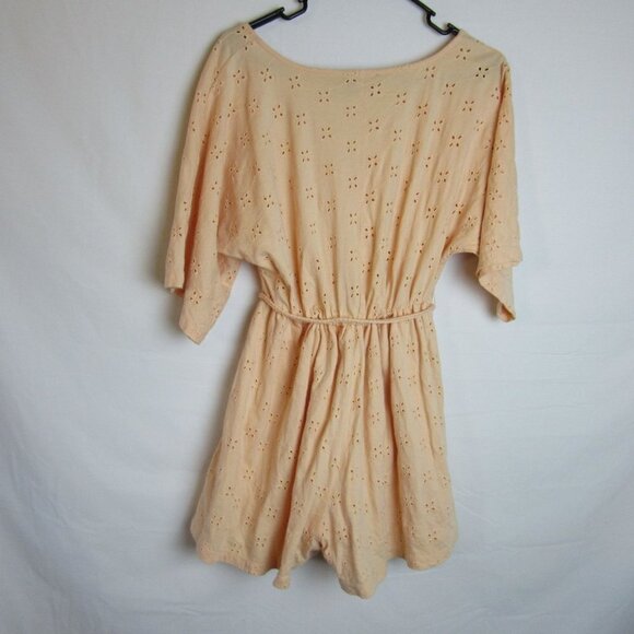 Asos Design Light Orange Floral Embroidered Laser Cut Romper Women's 0 - Picture 8 of 8